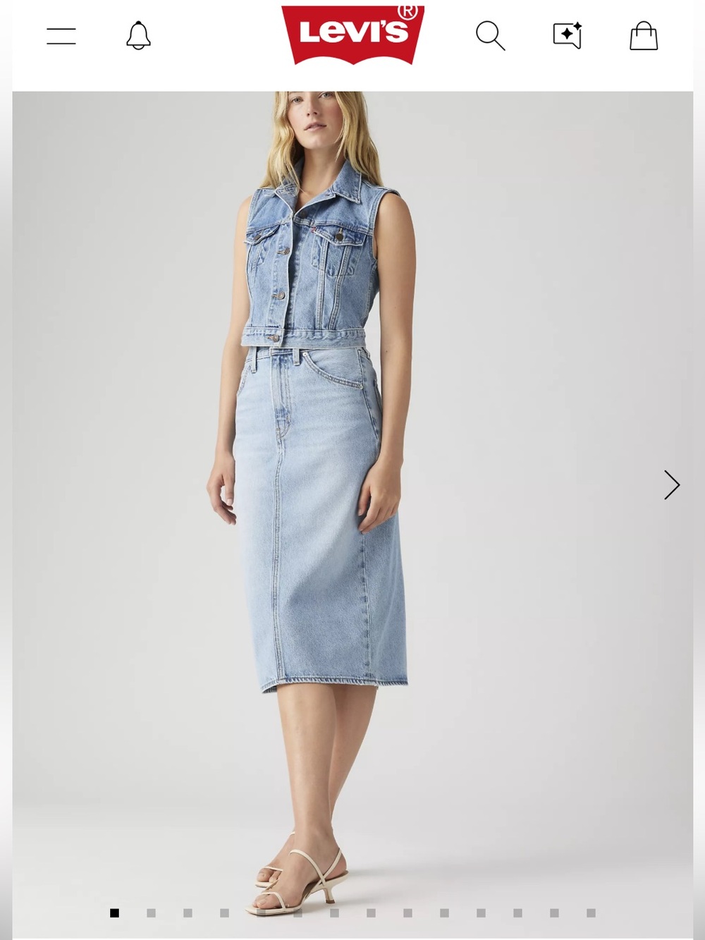 Levi’s High Rise Slit Skirt 25